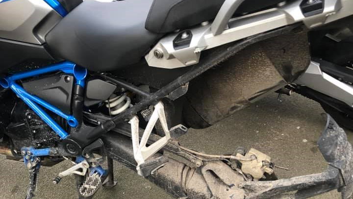 BMW GS rear wheel stolen